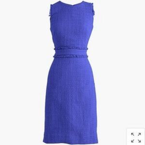 J CREW Size 2 Tweed Sheath Dress Batik Blue